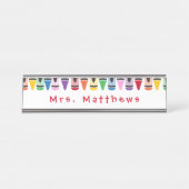 Niedlicher Farbriss für Lehrer zurück zur Schule Schreibtischnamensplakette (Vorderseite )