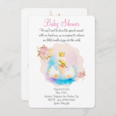 Niedlicher Farbschwan Save The Date (Vorne/Hinten)