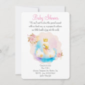 Niedlicher Farbschwan Save The Date (Vorderseite)