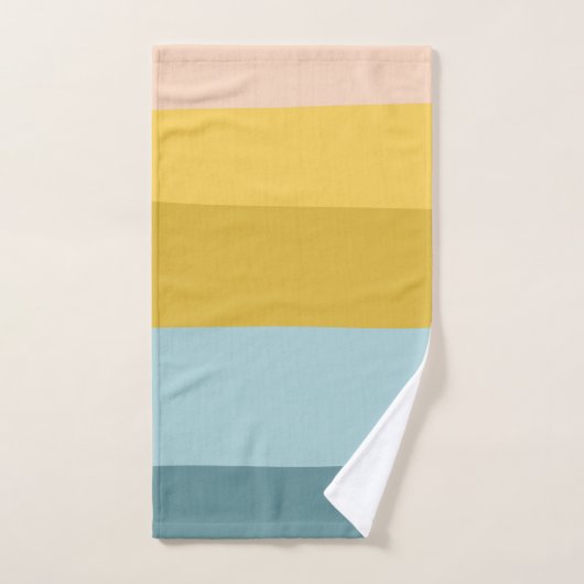 Niedlicher Farbstreifen in Pastellblau Badhandtuch Set (Handtuch)