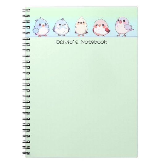 Niedlicher Farbverlauf der Vögel Personalisierter  Notizblock (Vorderseite)