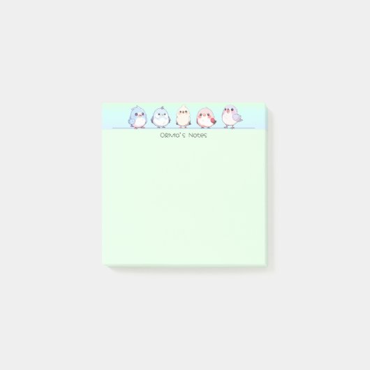 Niedlicher Farbverlauf der Vögel Personalisierter  Post-it Klebezettel (Vorderseite)