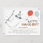 Niedlicher Faulenzer... Einladung zum Geburtstag (Vorderseite)