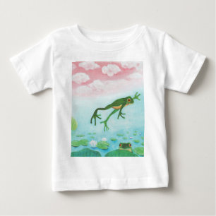 Niedlicher Faulenzer springt in den Teich Baby T-shirt