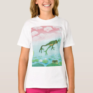 Niedlicher Faulenzer springt in den Teich T-Shirt