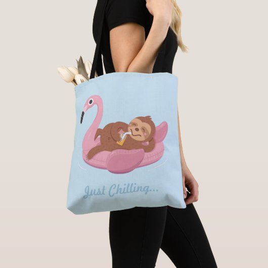 Niedlicher fauler Sloth auf rosa Tasche (Von Nahem)