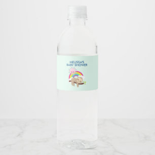 Niedlicher fauler Sloth mit Sun u. Wasserflaschenetikett