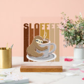 Niedlicher Faulkaffee Acrylschild (Hochzeit)