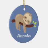 Niedlicher Faultier am Baum Kawaii Keramik Ornament (Rechts)