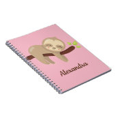 Niedlicher Faultier auf Baum-Tierabbildungen auf R Notizblock (Rechte Seite)