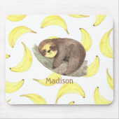 Niedlicher Faultier auf einer Banane Mousepad (Vorne)