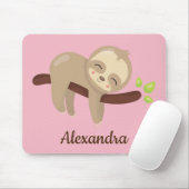 Niedlicher Faultier auf Tree Kawaii Tierabbildung  Mousepad (Mit Mouse)