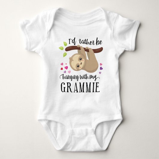 Niedlicher Faultier, ich würde lieber mit meinem G Baby Strampler (Vorderseite)