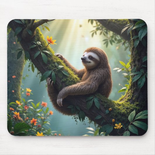 Niedlicher Faultier im Regenwald Mousepad (Vorne)