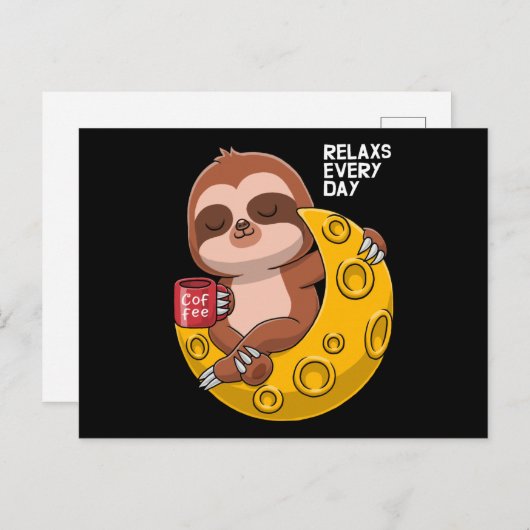 Niedlicher Faultier Postkarte (Vorne/Hinten)