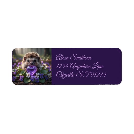 Niedlicher Februar-Igel mit Amethyst-Herz (Vorne)