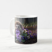 Niedlicher Februar-Igel mit Amethyst-Herz Kaffeetasse (Vorderseite Links)