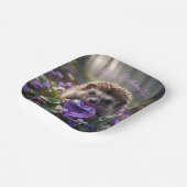Niedlicher Februar-Igel mit Amethyst-Herz Pappteller (Gewinkelt)