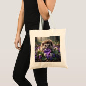 Niedlicher Februar-Igel mit Amethyst-Herz Tragetasche (Vorderseite (Produkt))