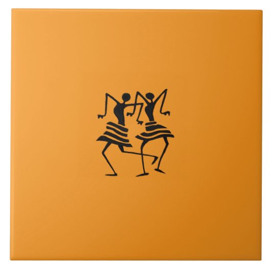 Niedlicher Feierabend Orange Fliese (Vorderseite)