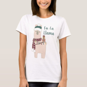 Niedlicher Feiertag Fa-La-Lamaentwurf T-Shirt