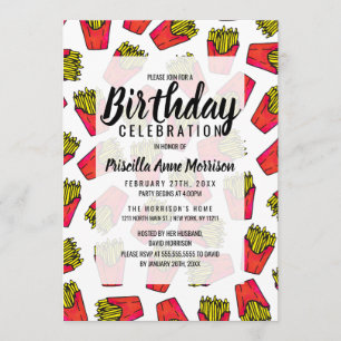 Niedlicher Feinschmecker Französisches Fries-Muste Einladung