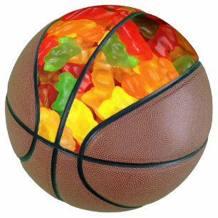 niedlicher Feinschmecker Regenbogen farbige Bonbon Basketball