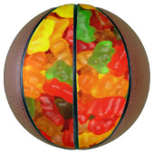niedlicher Feinschmecker Regenbogen farbige Bonbon Basketball (Vertikal)