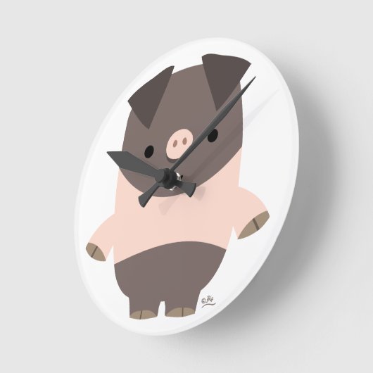 Niedlicher, fester Cartoon Runde Wanduhr (Winkel)