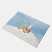 Niedlicher festlicher Fox ließ es schneien Fußmatte (Schrägansicht)