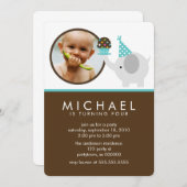 Niedlicher festlicher Geburtstag Einladung (Vorne/Hinten)