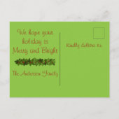 Niedlicher festlicher Hund Frohe Weihnachtskarte Postkarte (Rückseite)