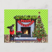 Niedlicher festlicher Hund Frohe Weihnachtskarte Postkarte (Vorderseite)
