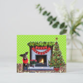 Niedlicher festlicher Hund Frohe Weihnachtskarte Postkarte (Stehend Vorderseite)
