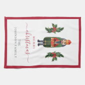 Niedlicher festlicher Nutcracker Frohe Weihnachten Geschirrtuch (Horizontal)