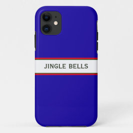 Niedlicher festlicher Royal Blue Modern Jingle Bel Case-Mate iPhone Hülle