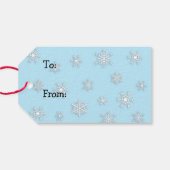 Niedlicher festlicher Schneemann Pink Weihnachten Geschenkanhänger (Rückseite Horizontal)