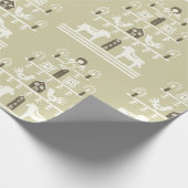 Niedlicher festlicher Skandi Beige Weihnachtsbaum Geschenkpapier (Ecke)