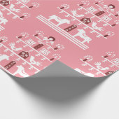 Niedlicher festlicher Skandi Grün Rosa Weihnachtsb Geschenkpapier (Ecke)