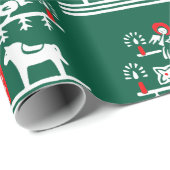 Niedlicher festlicher Skandi Grüner Weihnachtsbaum Geschenkpapier (Rolleneckpunkt)