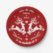 Niedlicher festlicher Skandi Pappteller (Vorderseite)