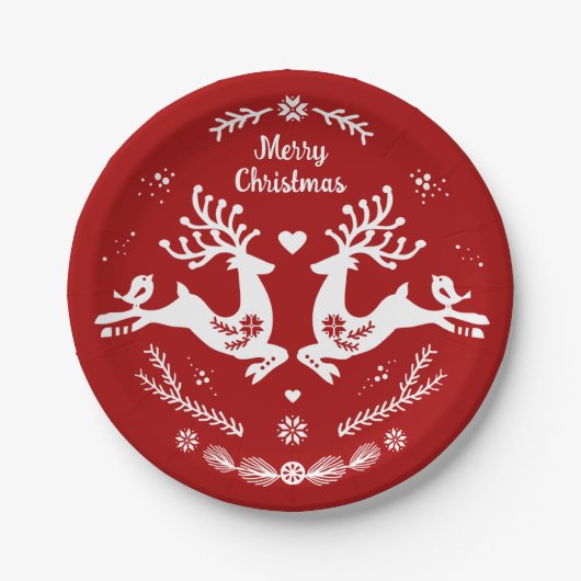 Niedlicher festlicher Skandi Pappteller (Vorderseite)