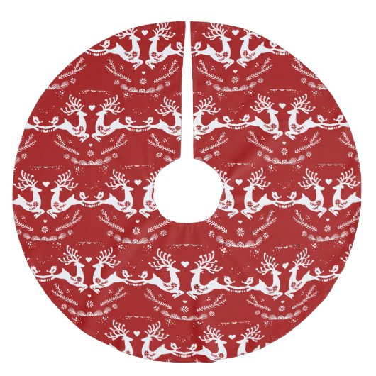 Niedlicher festlicher Skandi Polyester Weihnachtsbaumdecke (Vorderseite)