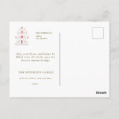 Niedlicher festlicher Skandi Red Gold Weihnachtsba Postkarte (Rückseite)