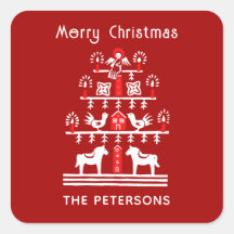 Niedlicher festlicher Skandi Roter Weihnachtsbaum