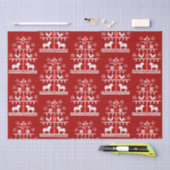 Niedlicher festlicher Skandi Roter Weihnachtsbaum Seidenpapier (Handwerk)