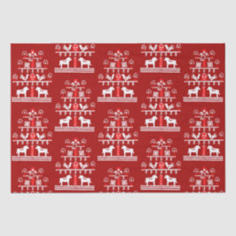 Niedlicher festlicher Skandi Roter Weihnachtsbaum Seidenpapier