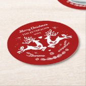 Niedlicher festlicher Skandi Runder Pappuntersetzer (Angewinkelt)