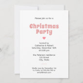 Niedlicher festlicher Skandi Weißrosa Weihnachtsba Einladung (Rückseite)