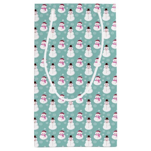 Niedlicher festlicher Winter Pink Frostischer Schn Kleine Geschenktüte (Rückseite)